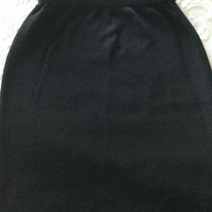 St.John Caviar Black Santana Knit Pencil Skirt